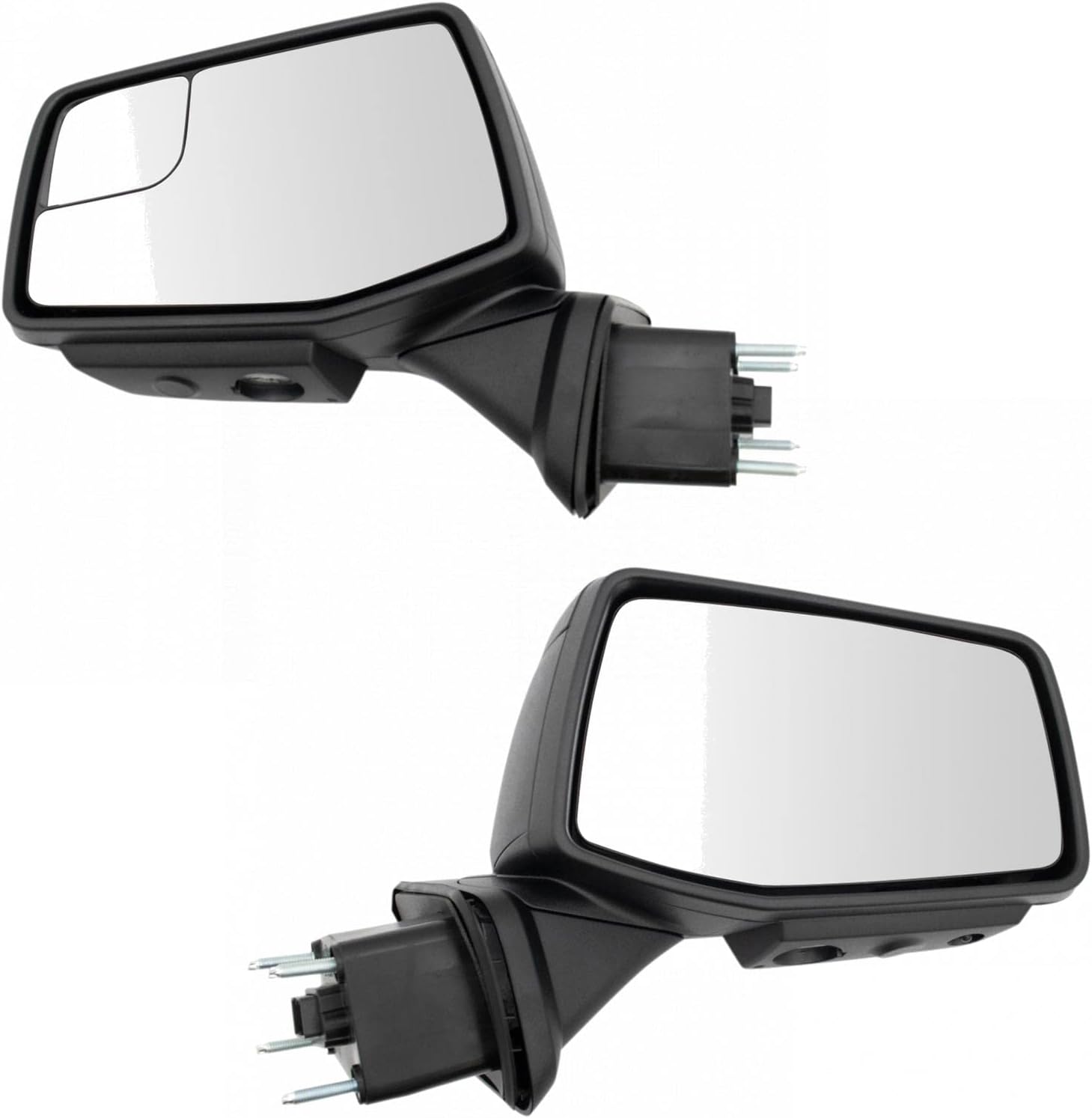 TRQ Driver and Passenger Side Mirror Set Power Heated Memory Textured Black with Spotter Glass Compatible with 2019-2021 Chevrolet Silverado 1500 2022 Silverado 1500 LTD GM1320588 GM1321588
