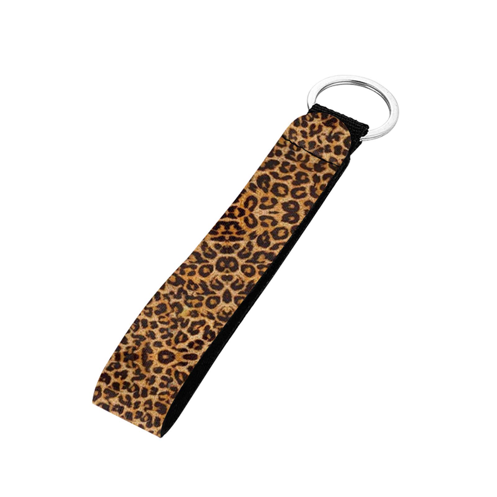 Seanative Women's Leopard Men Backpack Cellphone Cars Keychain Lanyard Wristlet Strap With Metal Ring,Animal Pattern