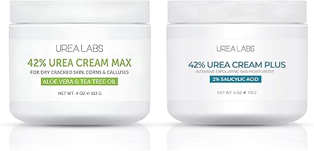 Urea Moisturizing Cream Bundle Includes 42% Plus, and 42% Max - Foot and Skin Repair Bundle for Cracked Heels, Calluses, and Dry, Rough Skin with Exfoliating & Deep Hydration Formula - 4 oz Each