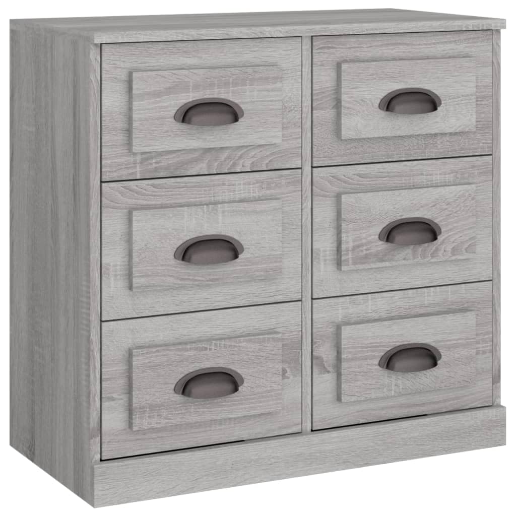 Kredensy zestaw 2 sztuk, szare Sonoma materiał drewnopochodny, 70 x 35,5 x 67,5 cm, komoda z miejscem do przechowywania, do salonu, jadalni, korytarza, uniwersalna szafka do domu