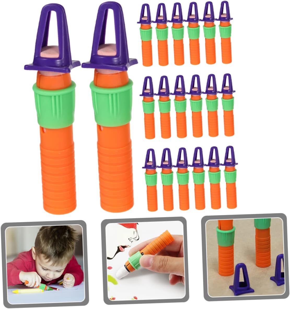 20pcs Oil Pastel Extender Crayon Extension Holder and Sharpener Portable Lightweight for Artists Students