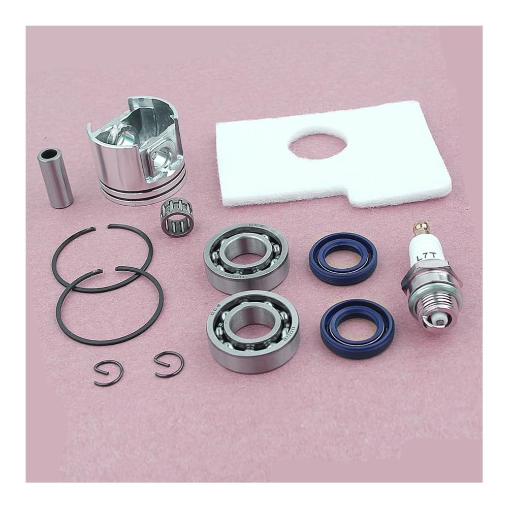 Kit de pistón, cigüeñal, retén de Aceite, cojinete y Filtro de Aire Compatible con motosierras MS180 y MS018. Pieza de Repuesto de 38 mm.