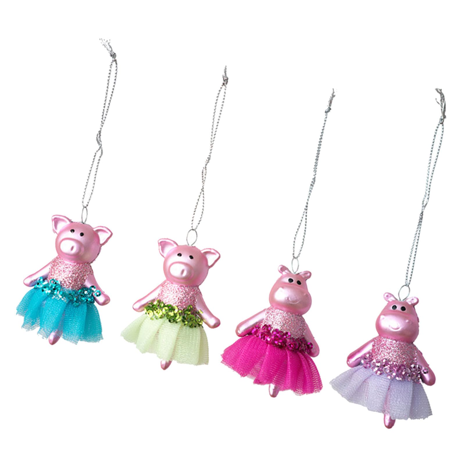 Nucelit Cartoon Pigs Car Accessory Plastics Hanging Decoration for Christmas Tree & Interior Holiday Present Christmas Ornament