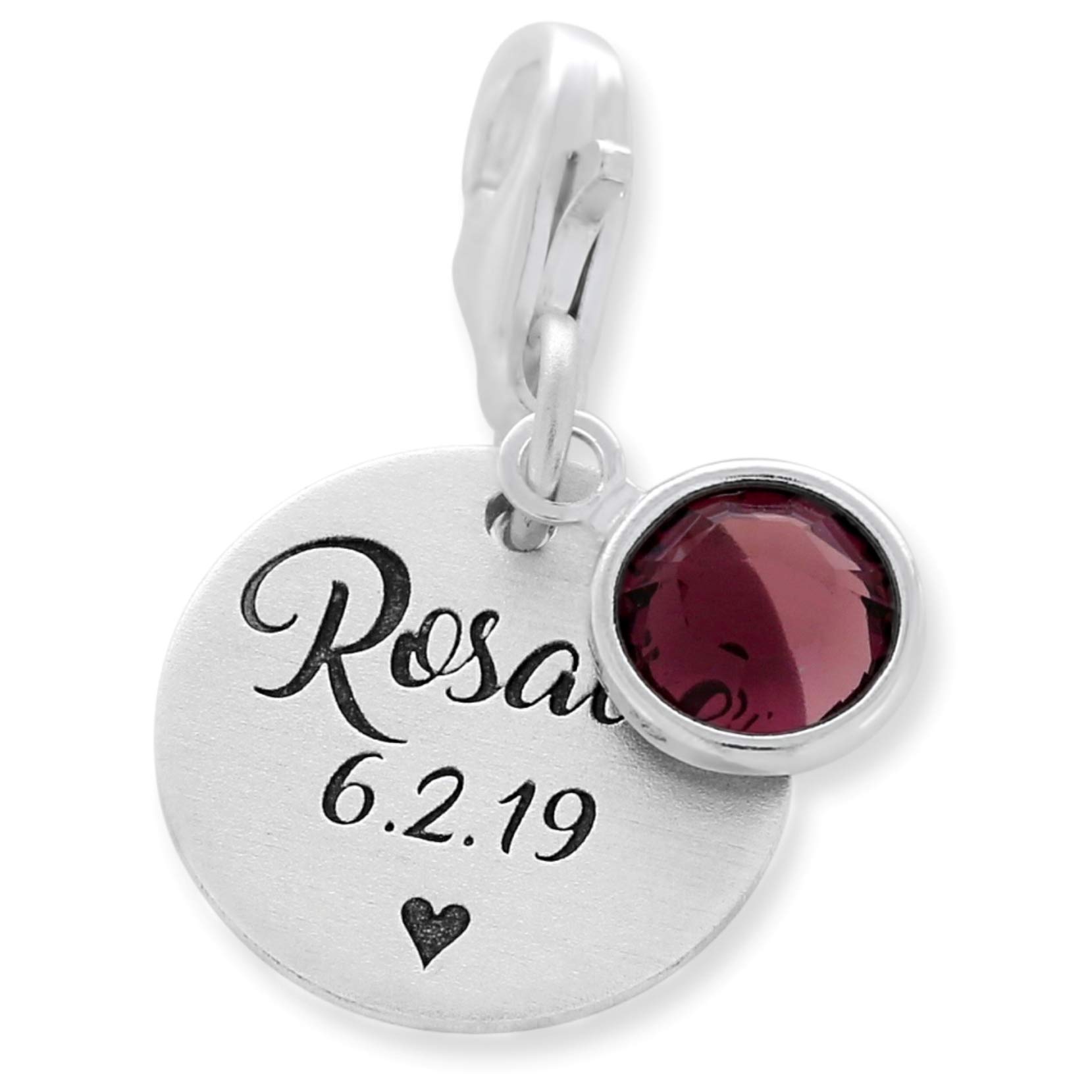 Charms Anhänger 925 Silber Gravur Schlüsselanhänger personalisiert Geschenk Geburt Charm Name Namensgravur Bettelarmband Zusatzanhänger | HANDMADE IN GERMANY