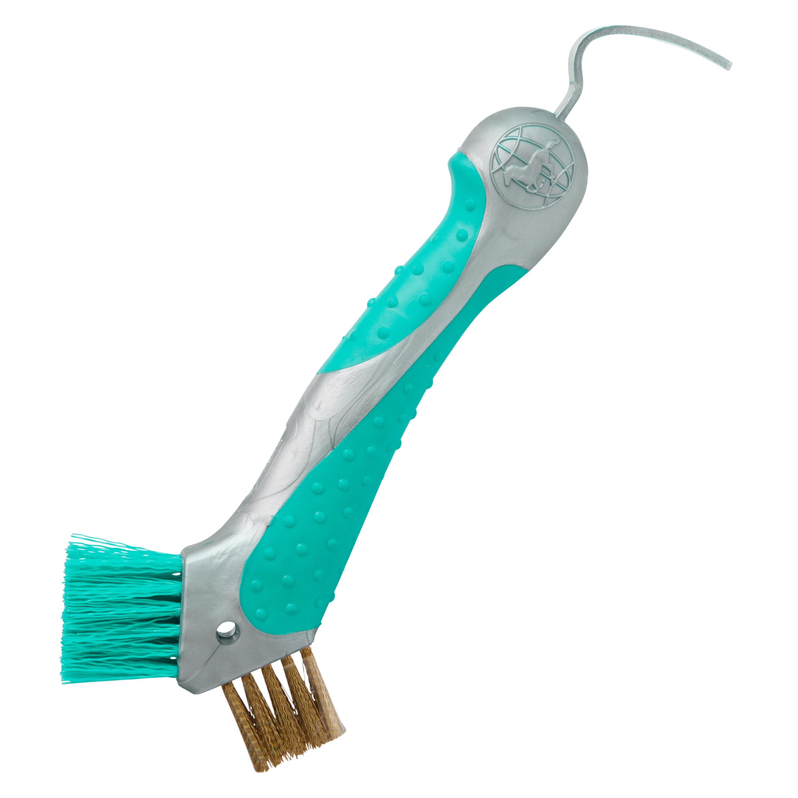 Imperial Riding IRH Scraper, Robust Hoof Pick, Metal Brush Cleaner with Ergonomic Handle, Hoof Scraper with Patented Design & Glamour Look, Jade