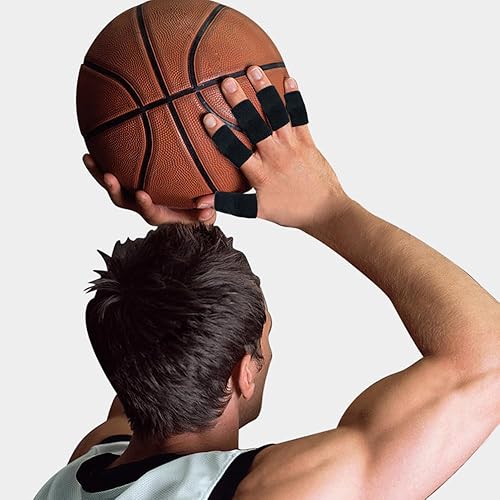 Miniatura 8 de Fundas deportivas para dedos, 30 unidades, férula de compresión elástica para dedos para artritis, tendinitis y estrés atlético, cunas de dedo para