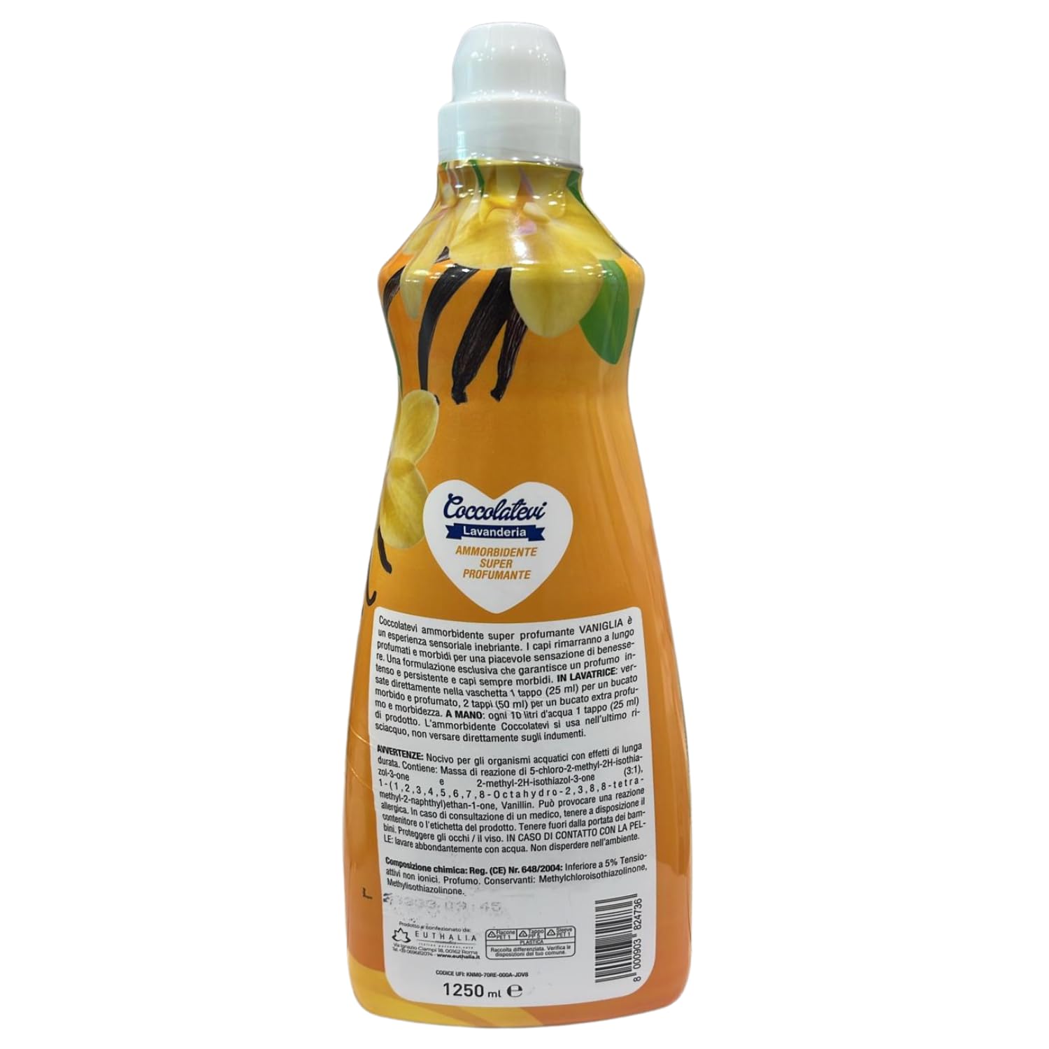 Ammorbidente Super Profumante per il Bucato Essenza Vaniglia – 50 Lavaggi – 1250 ml kit con Spugna Brandizzata SPESA & RISPARMIO Inclusa – Variazioni 4/8/12 Pezzi (8)