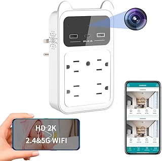 Spy Camera Hidden Camera | Wall Outlet Camera | Supports 2.4G&5GHz WiFi | 2K HD Wireless Secret Camera | Nanny Cam Hidden Spy Camera Charger, Premium Indoor Hidden Security Camera Surveillance Spy Cam