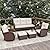 Vakollia 6 Pieces Patio Furniture Sets, Wicker Rattan High Back Outdoor Swivel Rocking Chairs Set with 3-Seat Couch, Ottomans and Side Table