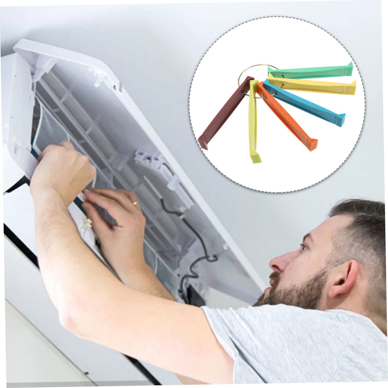 TOPBATHY 3 Set Di Spazzole Per Alette Del Condensatore Del Condizionatore Pettine Per Alette Per La Pulizia Delle Alette Del Condizionatore Radiatore 6 Pezzi*3