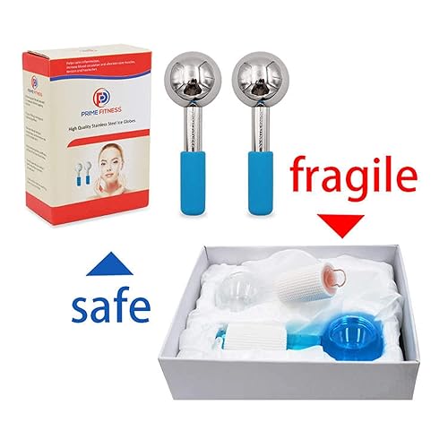 Miniatura 4 de Globos de hielo para tratamientos faciales  Rodillo de enfriamiento de acero irrompible  Barras de crio para cara  Masajeador para cara, cuello y