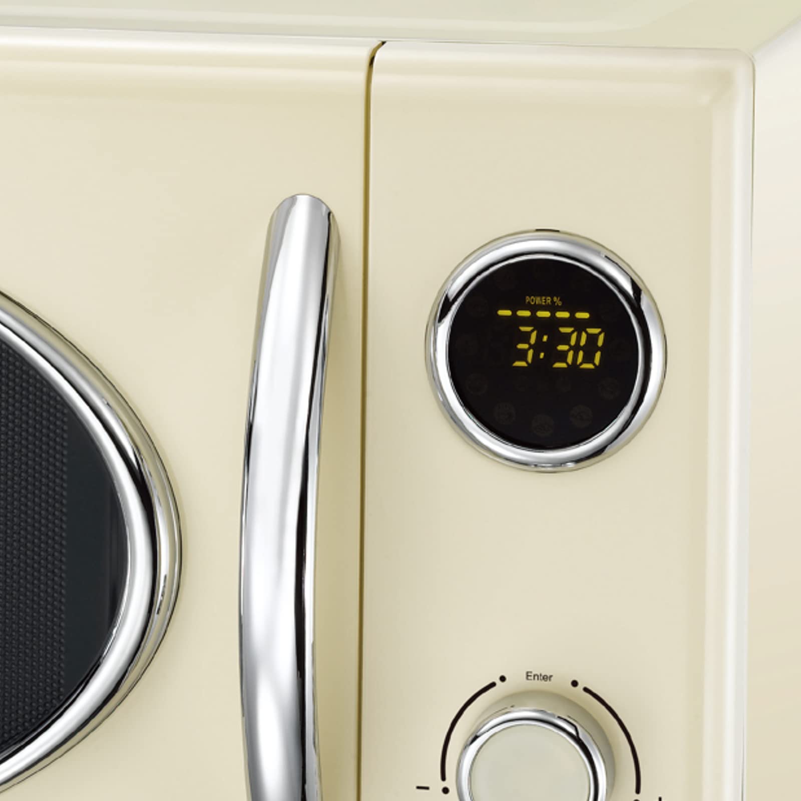 MELISSA 16330128 Retro kuchenka mikrofalowa / 1000 W/pojemność 23 l, designerska kuchenka mikrofalowa z grillem/kremowymi kolorami