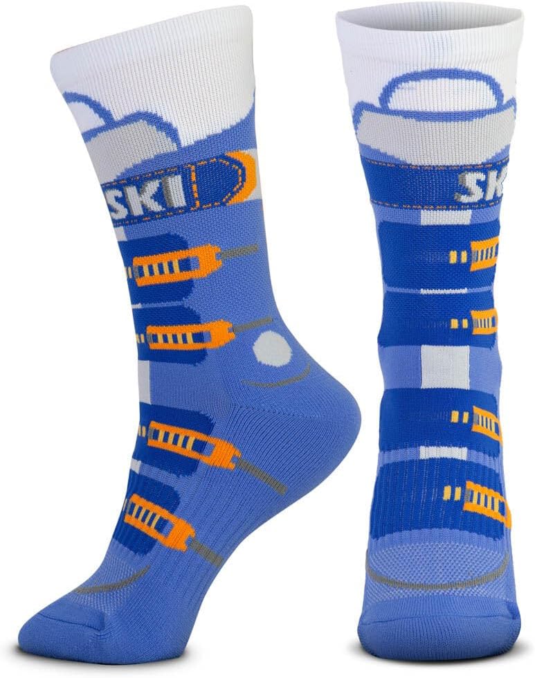 ChalkTalkSPORTS Everyday Casual Ski Crew Socks - Multiple Designs & Colors - Youth & Adult - Skiing Mid-Calf Socks