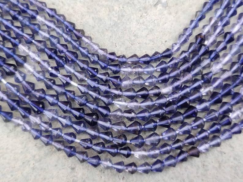 Perles en iolite naturelle de 2.5mm pour créer vos propres bijoux d'été élégants