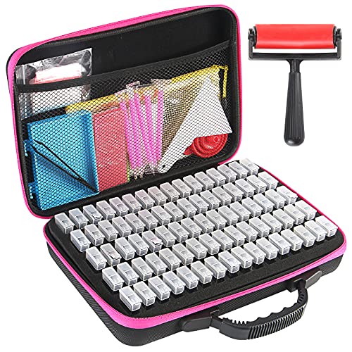 80 Slots Diamond Storage Box With Tools,Diamond Painting Storage Containers,Diamond Painting Accessories Kit,Portable Bead Storage Container.