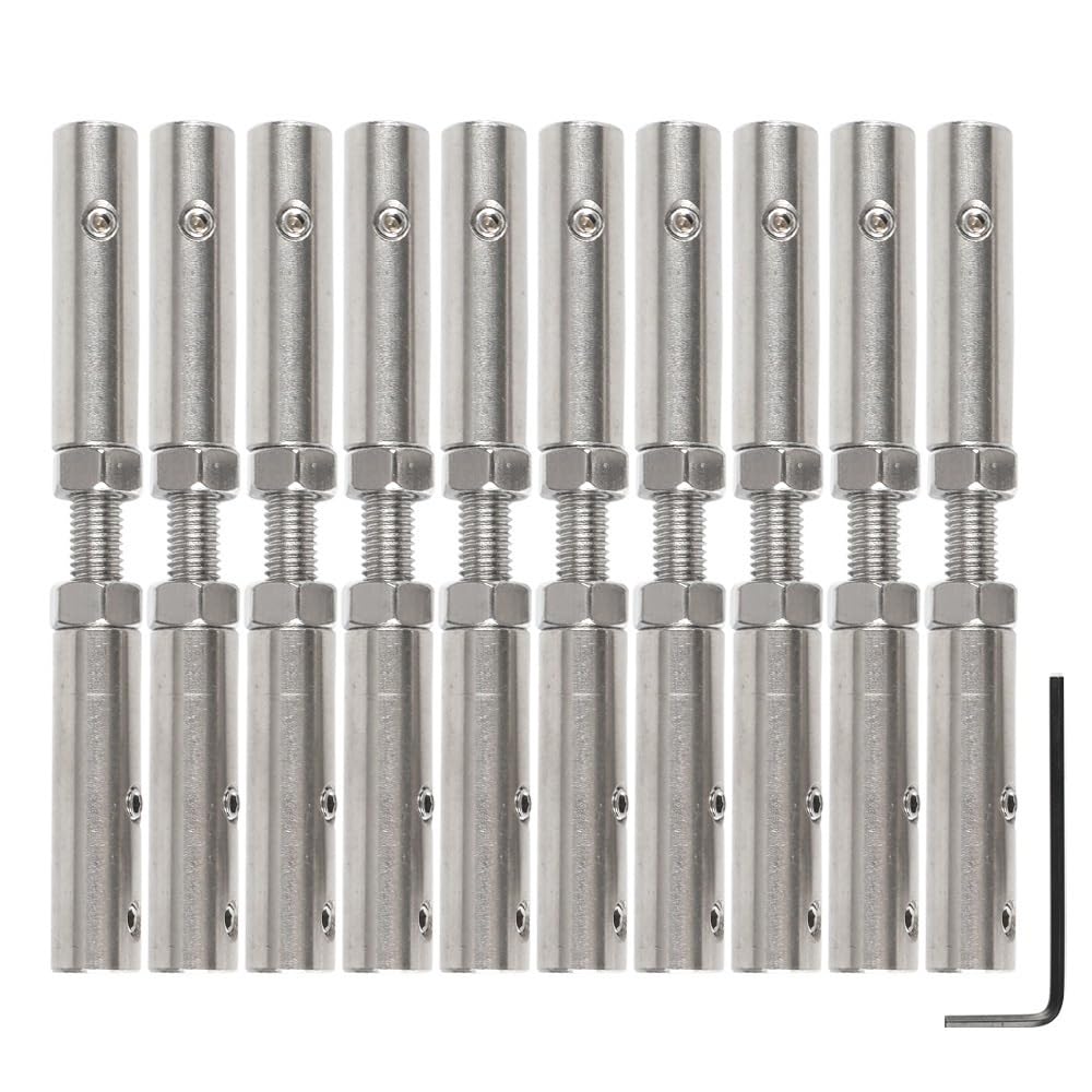Morsetti per Fune SGYM 10PCS Filo di Corda Filo Tenditore Perno 5mm 3/16 ''Entrambe Le estremità di Montaggio Morsetto A Vite con Viti Bulloni for Cavo Ringhiera Morsetti per I Cavi