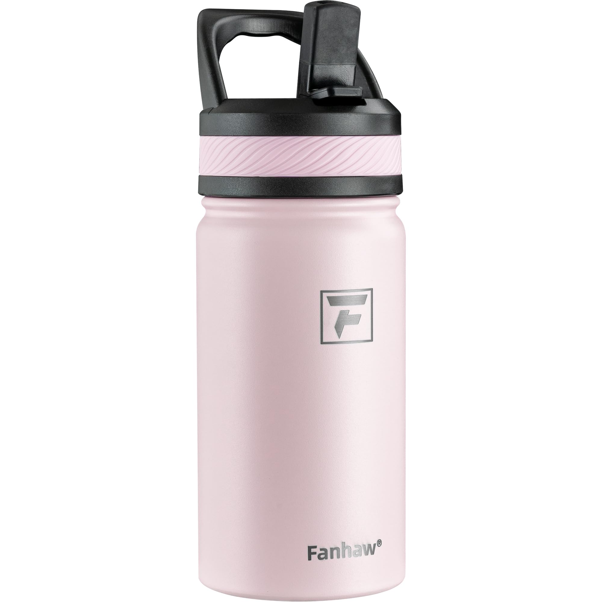 Fanhaw 14 Oz Kids Insulated Water Bottle with Straw Lid – Stainless Steel Double Wall Vacuum, Leak-Proof, BPA-Free Water Bottles for School Boys &