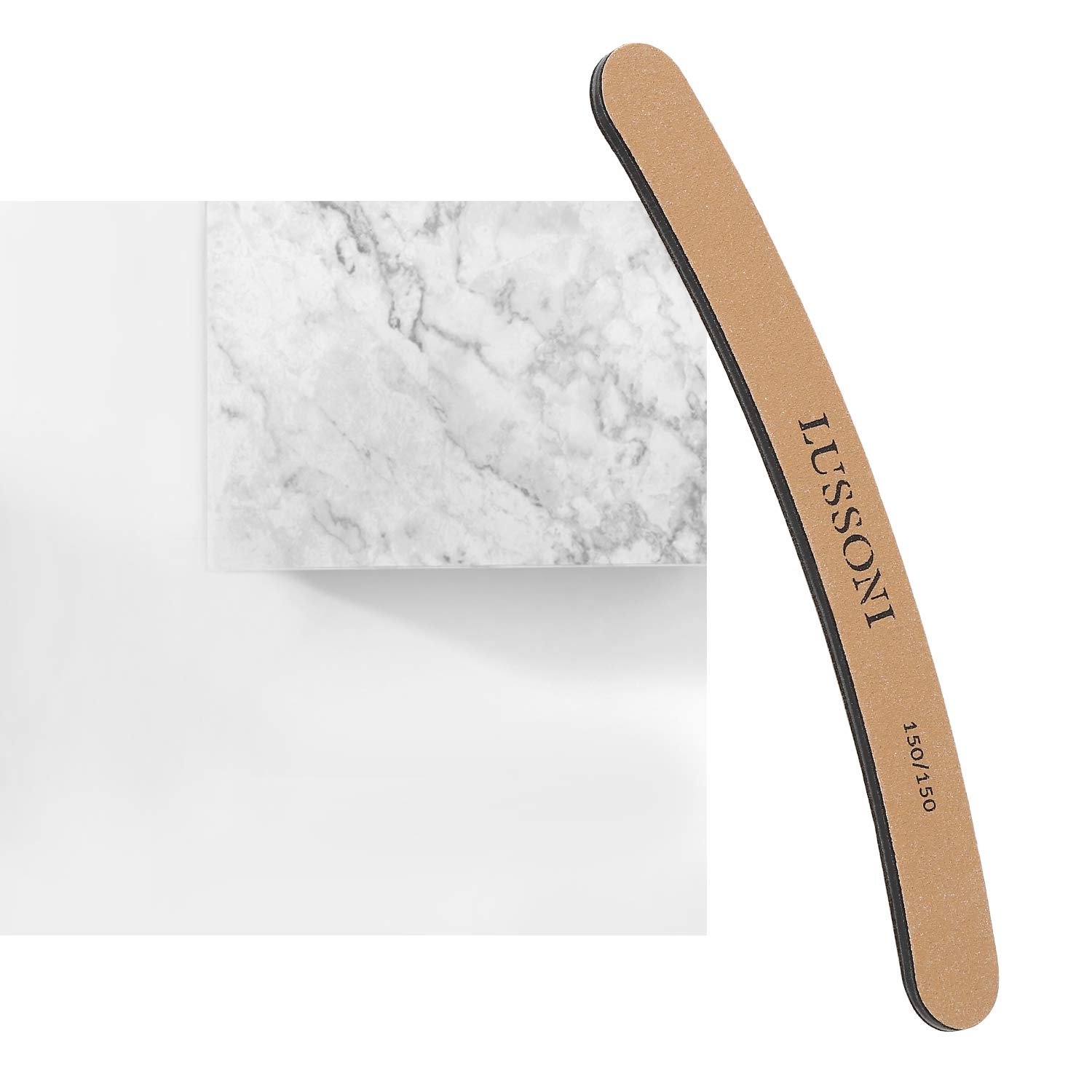 T4B LUSSONI PREMIUM Gebogene Nagelfeilen, Körnung 150/150, Für Natürliche Und Gehärtete Nägel (50 pcs)