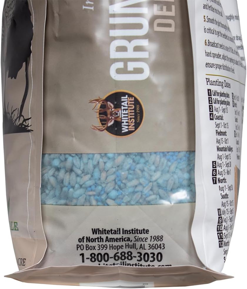 Whitetail Institute Grunt N Gobble Fall Food Plot Seed Mix, Grain and Clover Blend for Deer & Turkey, Stays Attractive Into Late Season, 10 lb (Covers 1/4 Acre)