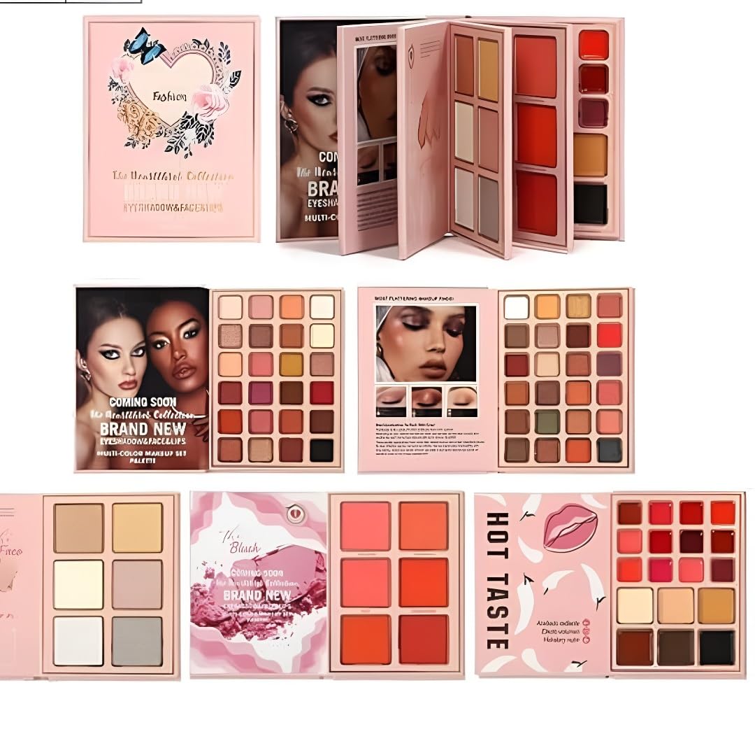 5-in-1 Professional Makeup Palette Book Set, 48 Shades, Eyeshadow Blush Contour Highlight, Multi-Colour-picture-55