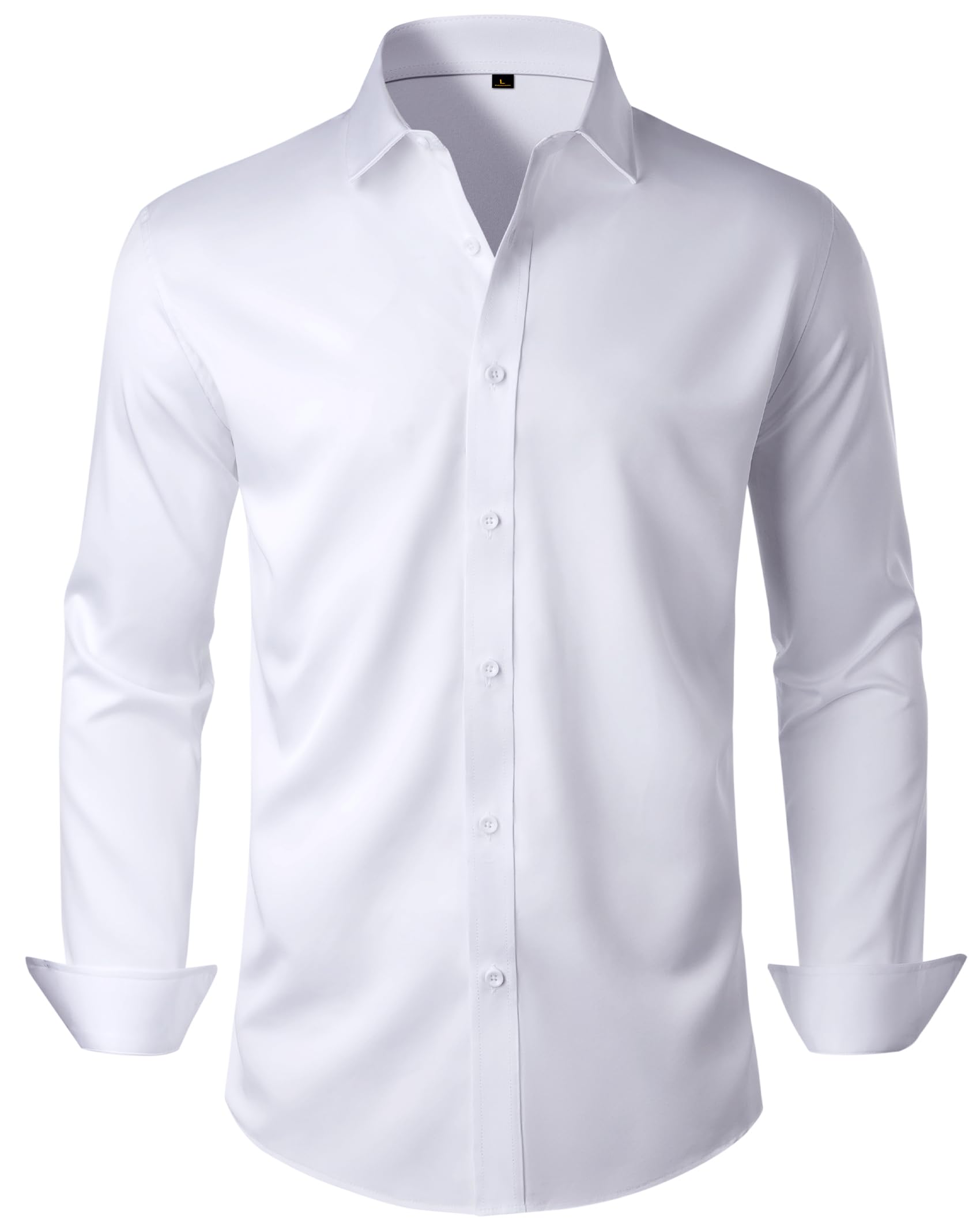 Alimens Gentle Mens Anti Odor Dress Shirts Long Sleeve Wrinkle Free Stretch Button Down Shirt Business Formal Wedding