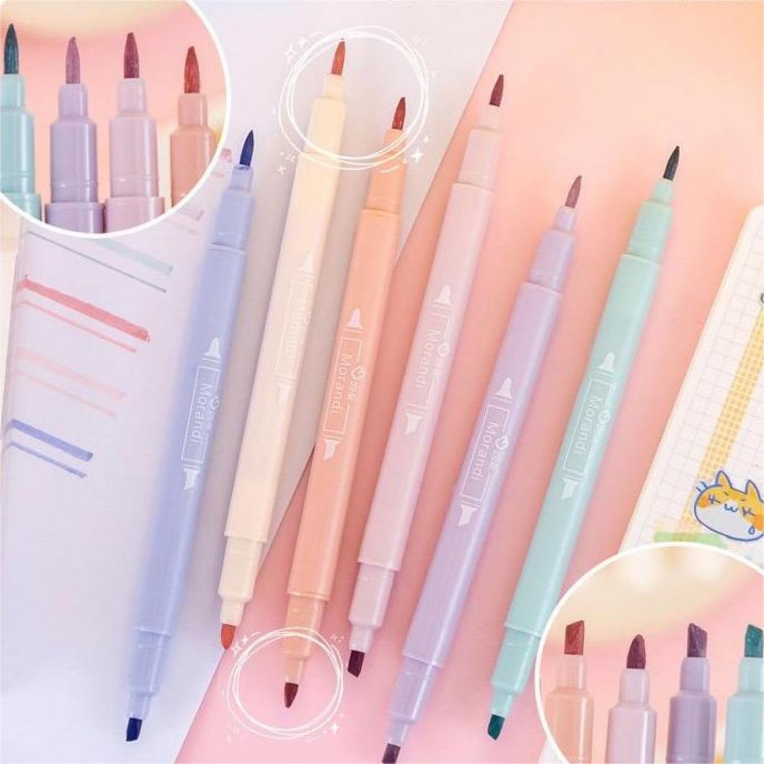 Evidenziatori A Doppia Punta Dacono - 12 Color I Pastello, Senza Macchia, Per Studio E Ufficio - Foto 7