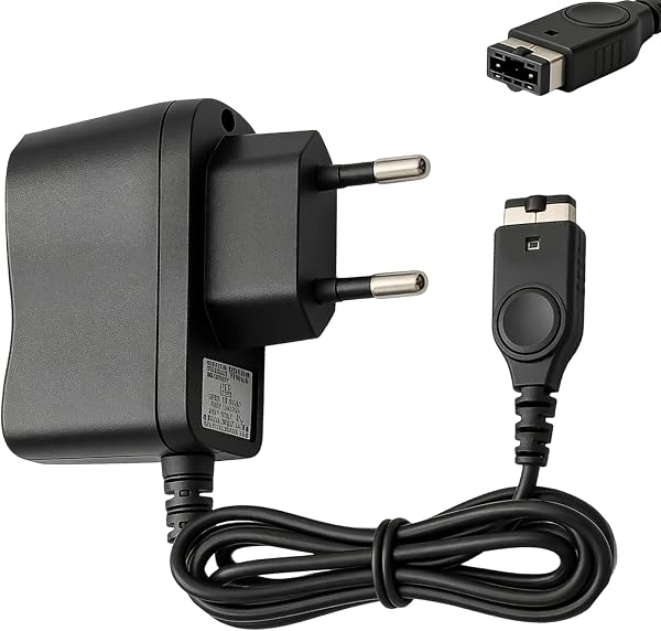 Chargeur 5V pour NDS Fat-Model/Game Boy Advance SP(GBA SP), Adaptateur Secteur AC 100-240V avec Câble 1,1 m, Recharge Rapide et Sécurisée pour Console de Jeu, Prise UE - 1