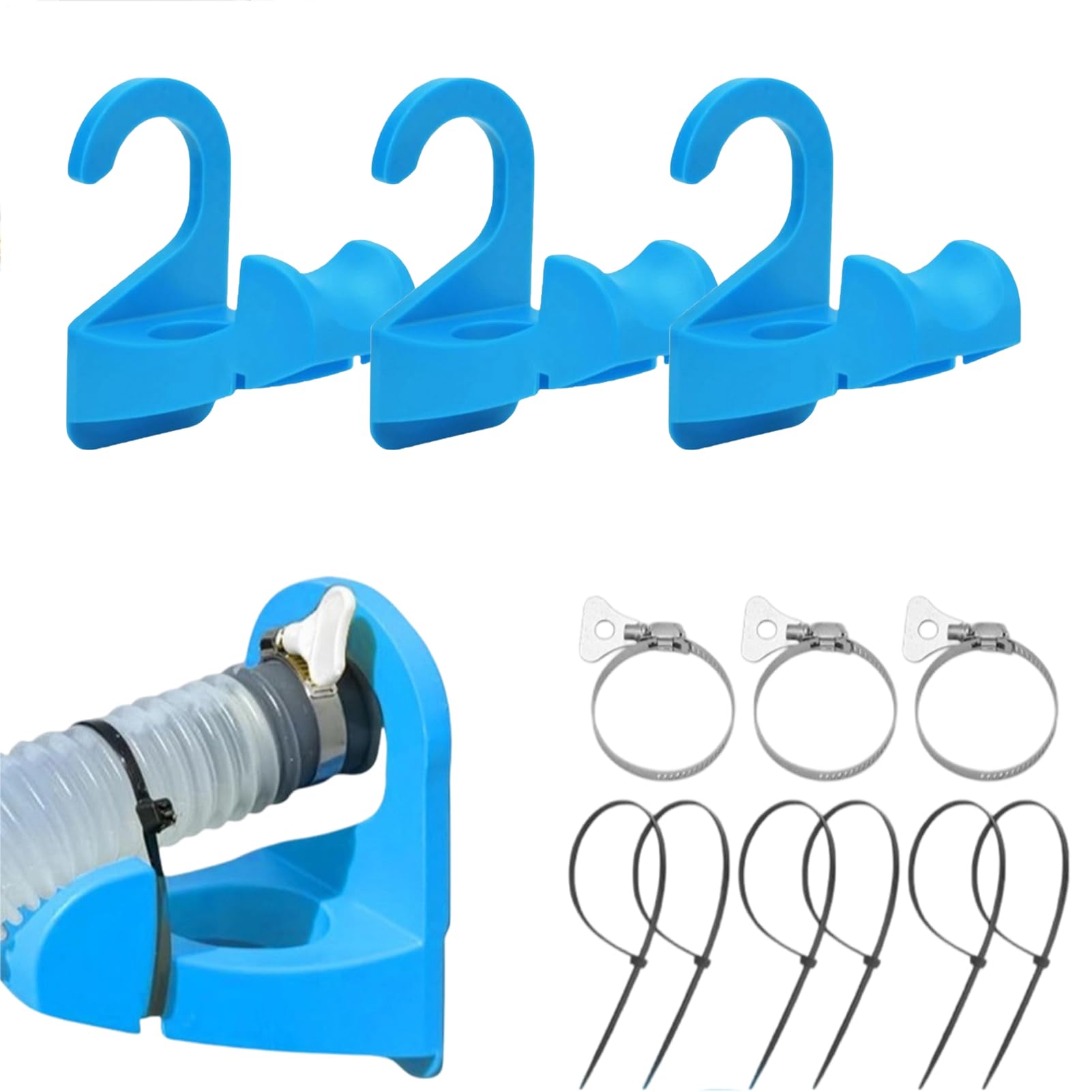 Water Hose Holder for Filling Pool, 3 Pcs Swimming Pool Pipe Holders Set