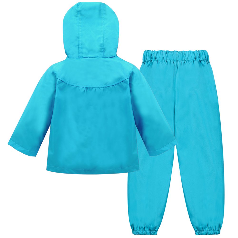 LZH Tuta impermeabile per neonate Tuta impermeabile con cappuccio Giacca e pantaloni Outwear