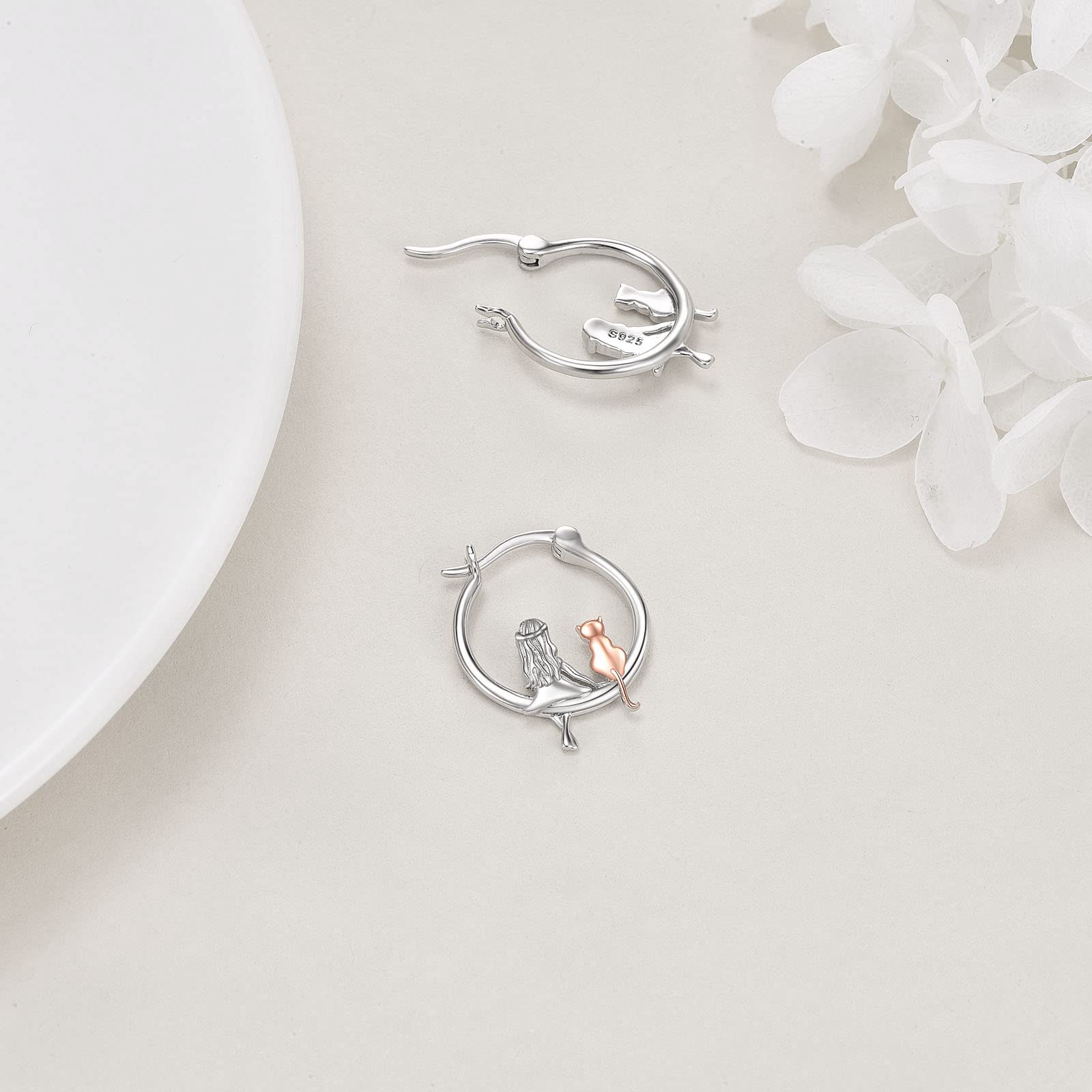 Tier Creolen Ohrringe 925 Sterling Silber Niedliche Tier Ohrringe Schmuck Geschenke für Damen Mädchen