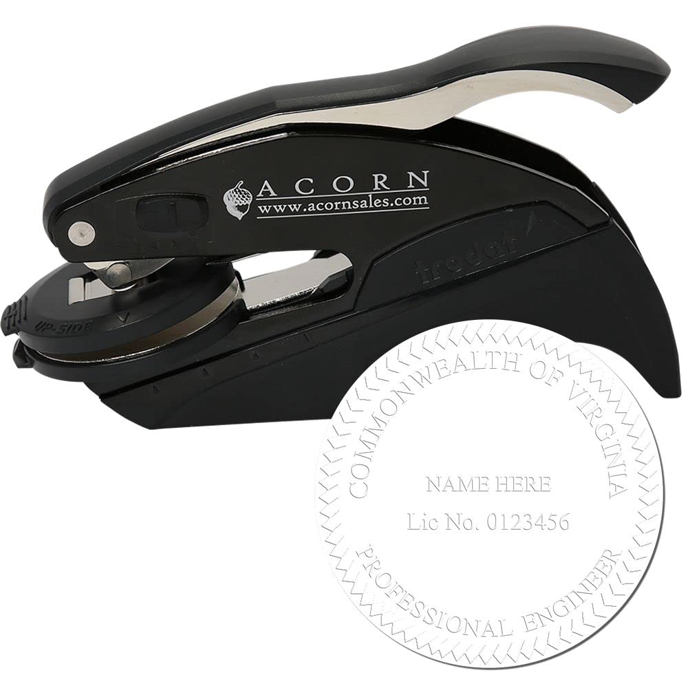 Premium Black Hybrid Virginia Professional Engineer Seal Embosser - Ideal for Virginia Engineers, Size 2