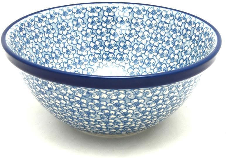 Polish Pottery Bowl - Large Nesting (7 1/2") - Daisy Flurry