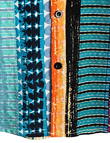 Vatpave SC11_MULTICOLOR_L Mens Casual Hawaiian Floral Shirts Short Sleeve Button Down Tropical Shirts Beach Summer Shirts Large Multicolor thumb #4