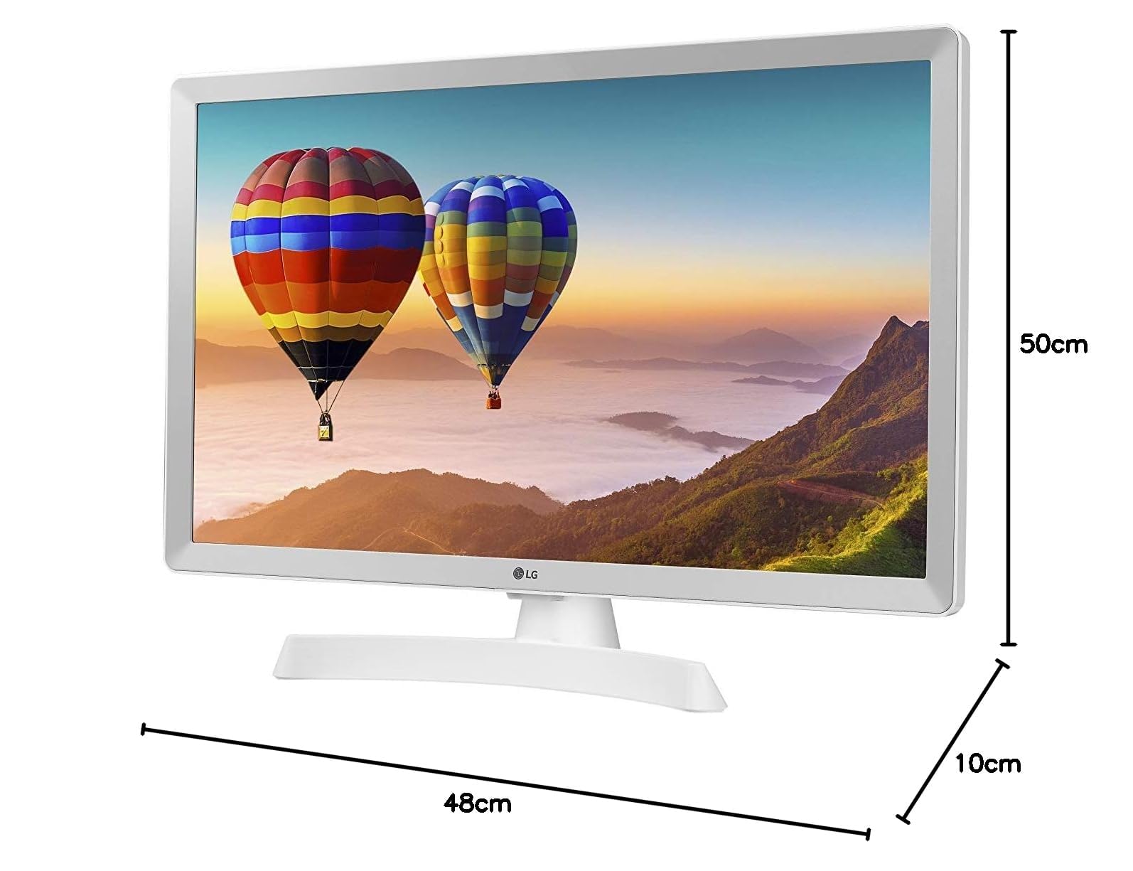 LG - 24TN510S- WZ - Monitor Smart TV da 60 cm (24") con schermo LED HD (1366 x 768, 16:9, DVB-T2/C/S2, WiFi, Miracast, 10 W, 2 x HDMI 1.4, 1 x USB 2.0, VESA 75 x 75), colore bianco