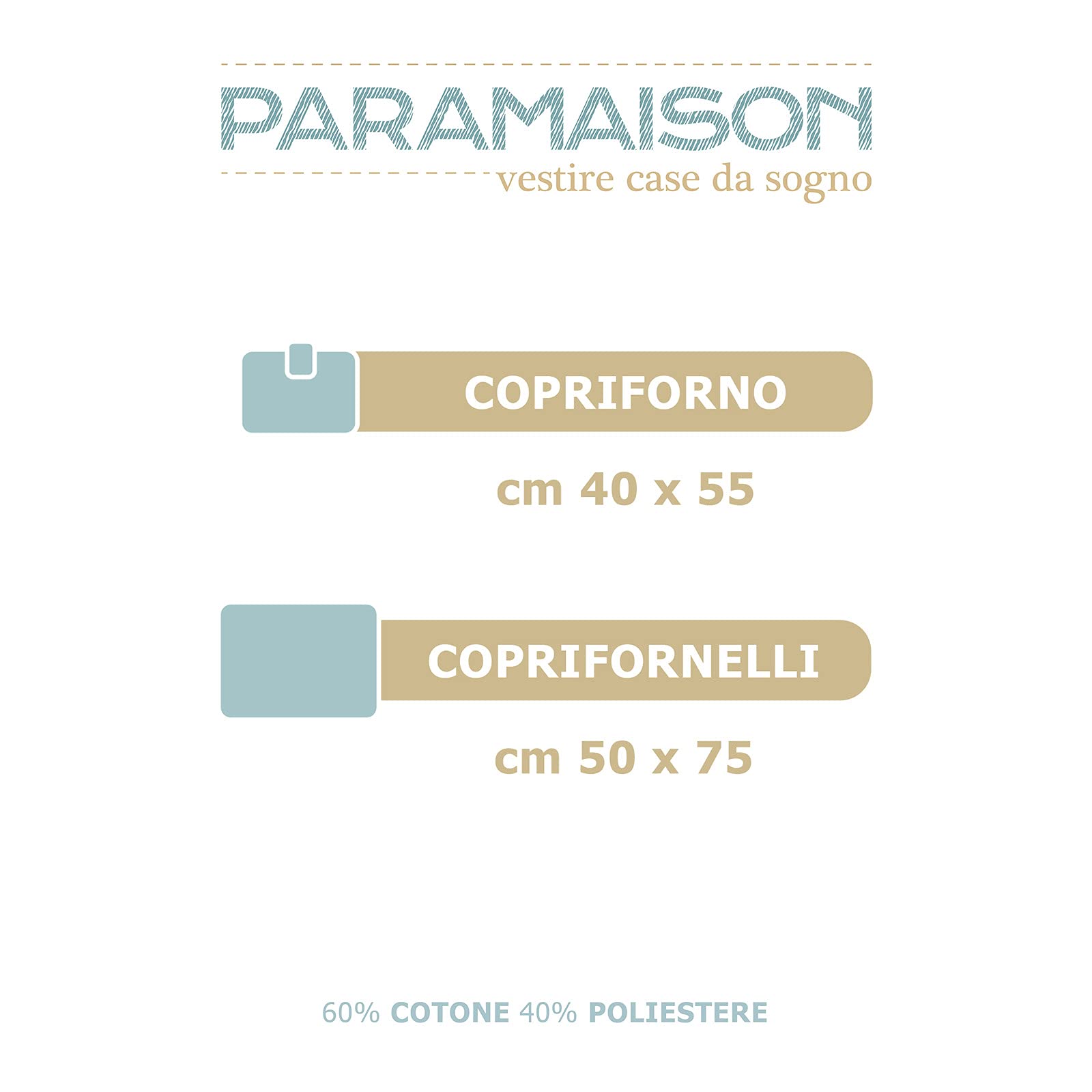 PARAMAISON Copriforno e Coprifornello Unito, Stile Shabby Chic, Imbottito, Rettangolare, Lavabile, Set 1+1