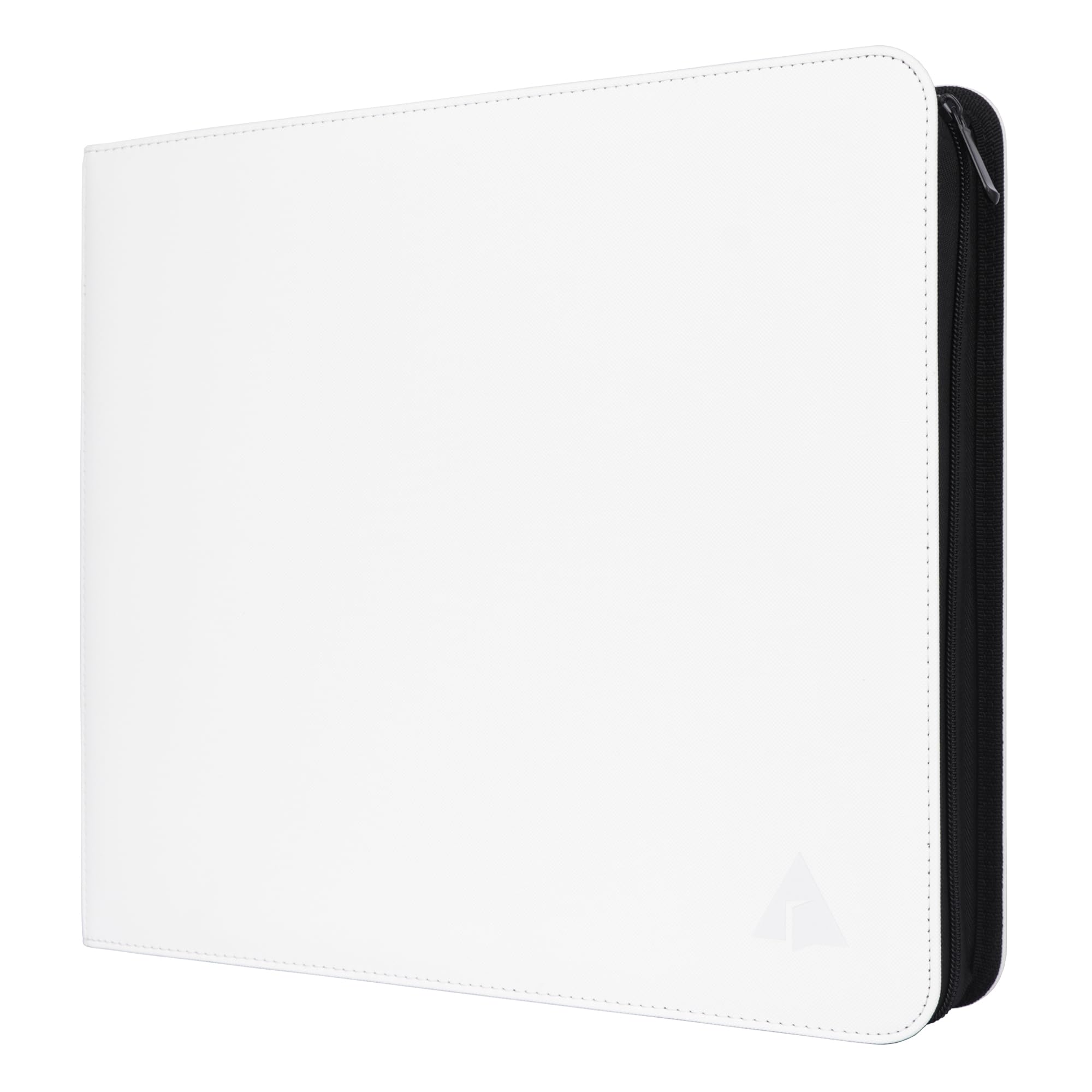 Rayvol Trading Card Binder, 12 Pocket Fit 1800 Cards - Metal D-Ring Card Holder with 75 Double-Sided Clear Pages, Top-Loading Collectors Album -White