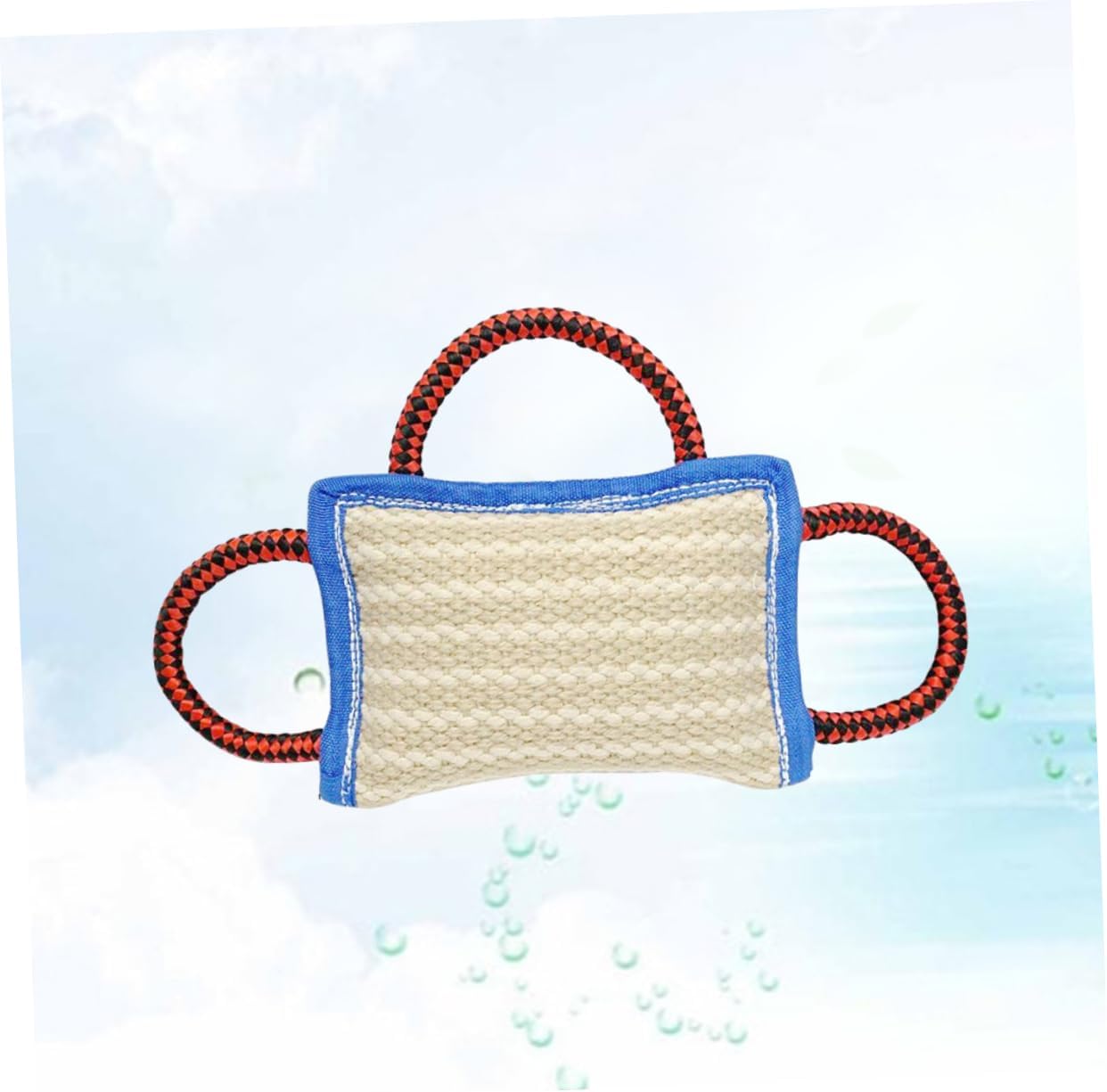 BESPORTBLE Jute Pet Bite Pillow for Dog Training Chewing Firm Design Sturdy Handles for Interactive Play Teeth Cleaning