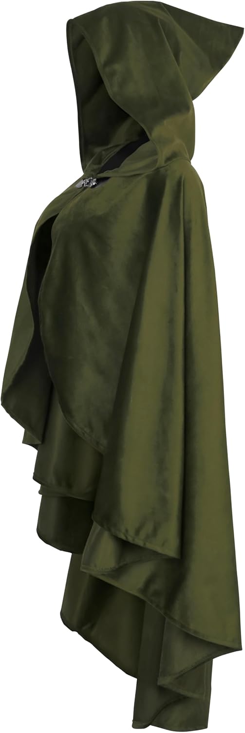 Medieval Cloak with Hood Short Hooded Cape for Adult Men and Women Halloween Renaissance - Image 3