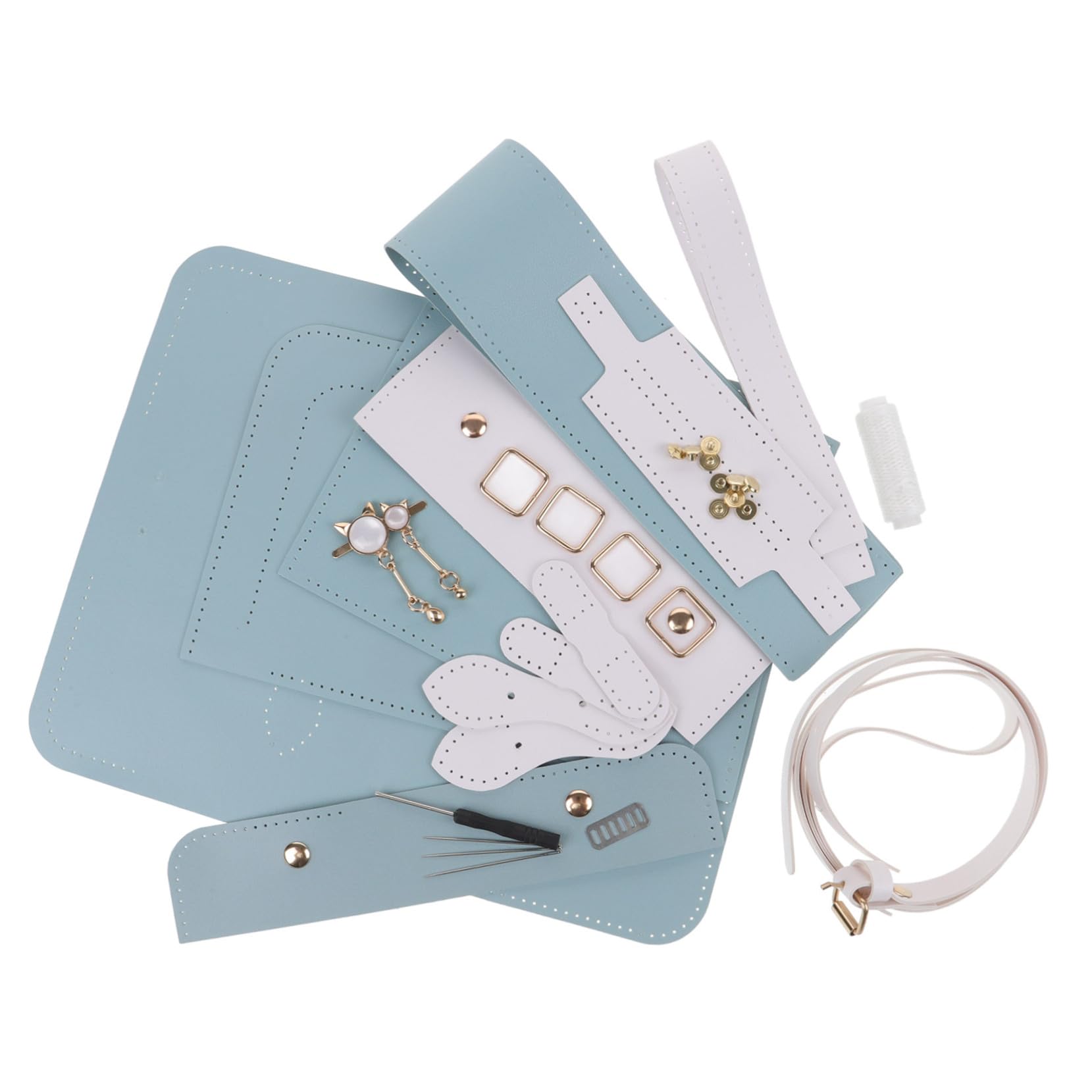 CIYODO Kit Per La Realizzazione Di Borse Fai Da Te in Pelle Pu, Set Creativo Per Borse a Tracolla e a Mano, Materiale Resistente e Portatile, Accessori Per Cucito, Per Artigianato e Uso Quotidiano