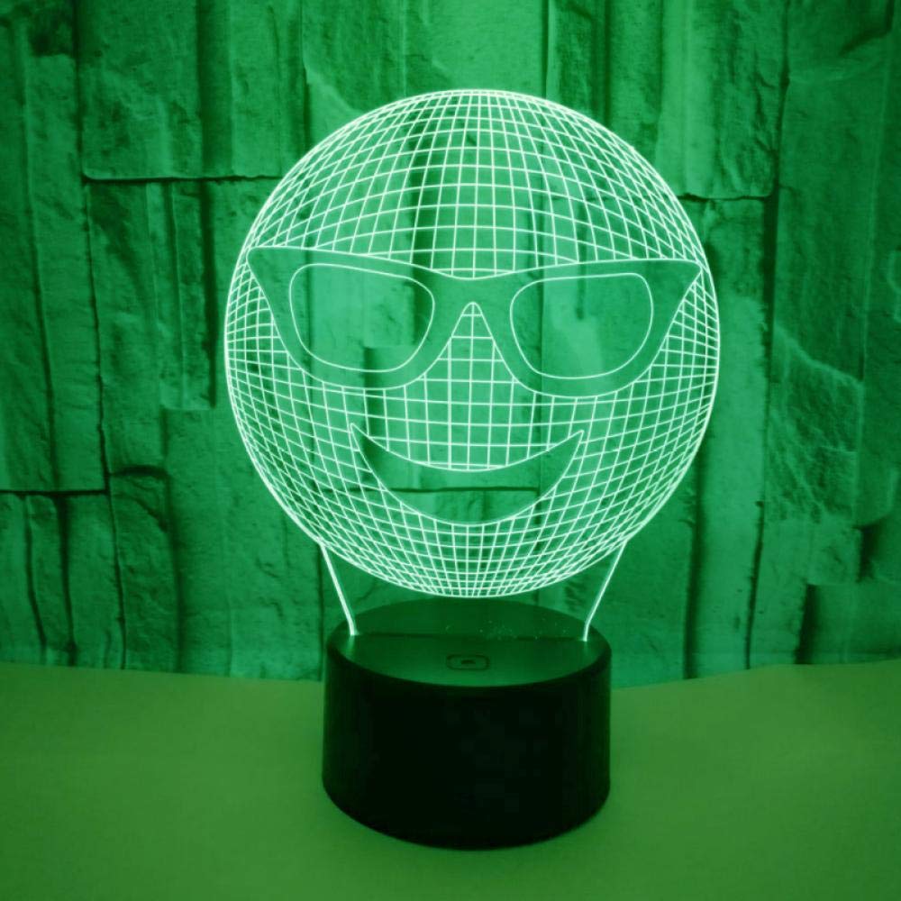JGBDFHV 3D Illusion Night Light Halloween mask Night Light Birthday Gift Lamp 7 Colors Changing Xmas Indoor Table Desk Decoration Dimmable Sleeping Lighting
