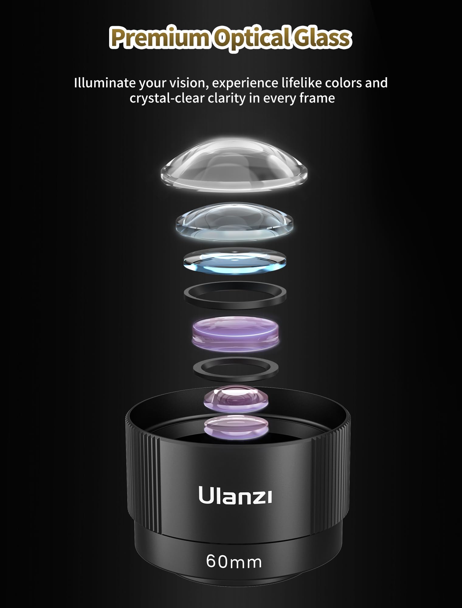Ulanzi CL-006 60mmテレフォトレンズ Amazon.com: ULANZI CL-006 Phone Telephoto Lens, HD 60mm