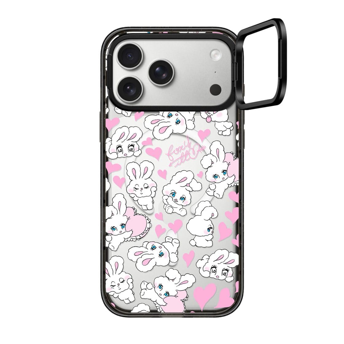 CASETiFY インパクト リングスタンド iPhone 17 Pro Max ケース [スタンド機能/MagSafe対応/MagSafe に対応] - Sweetheart Mix - クリア ブラック
