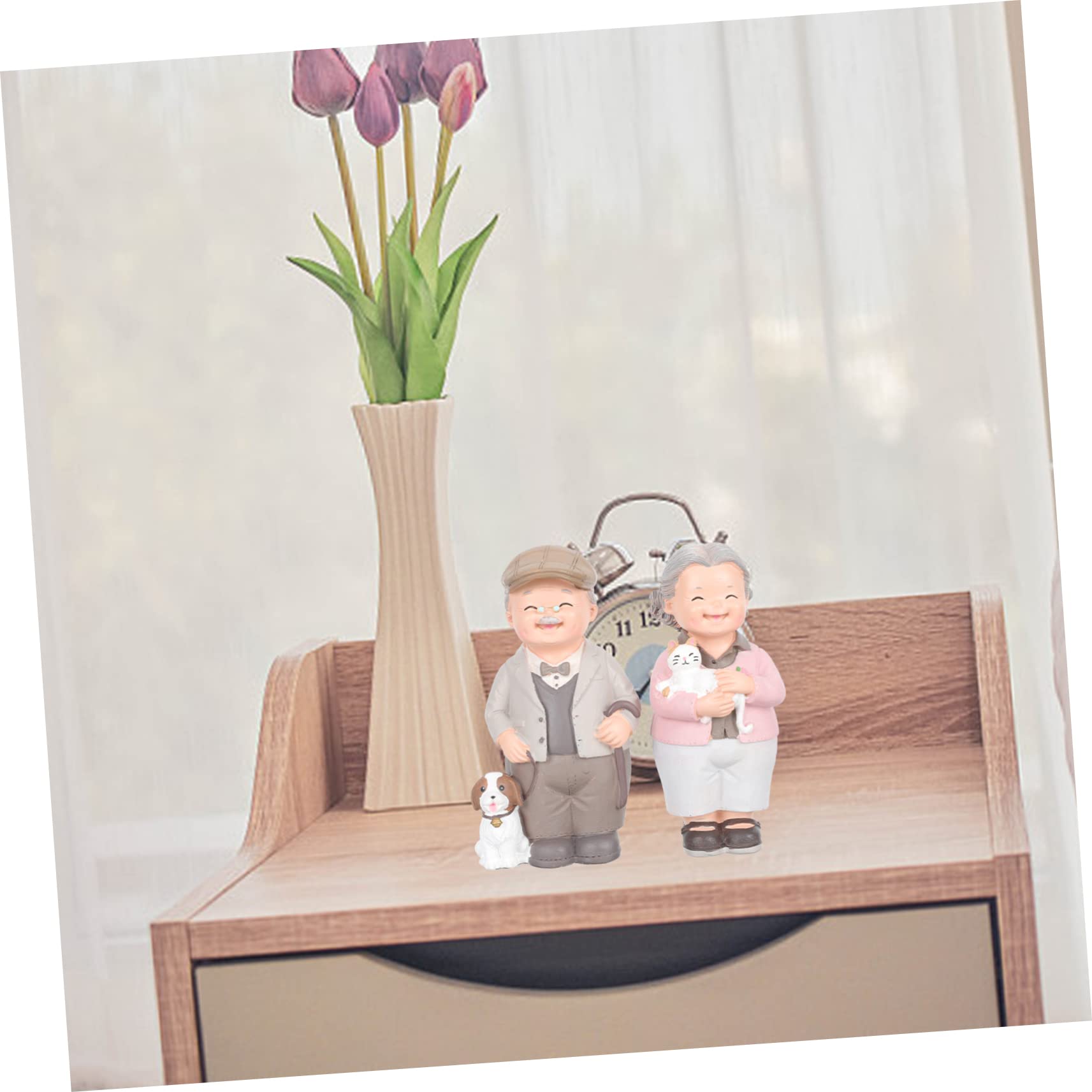 KOMBIUDA Liebespaar Deko aus Kunstharz Filigrane Paarfigur für Wohnzimmer Schlafzimmer Büro Romantisches Jubiläumsgeschenk