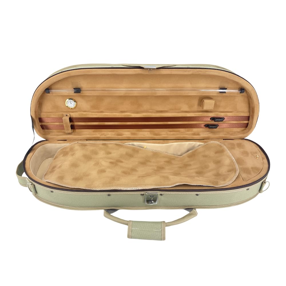 Custodia per violino 4/4 Full Size Nylon Oxford Scatola leggera Spallacci regolabili Violino borsa da viaggio (verde pisello)