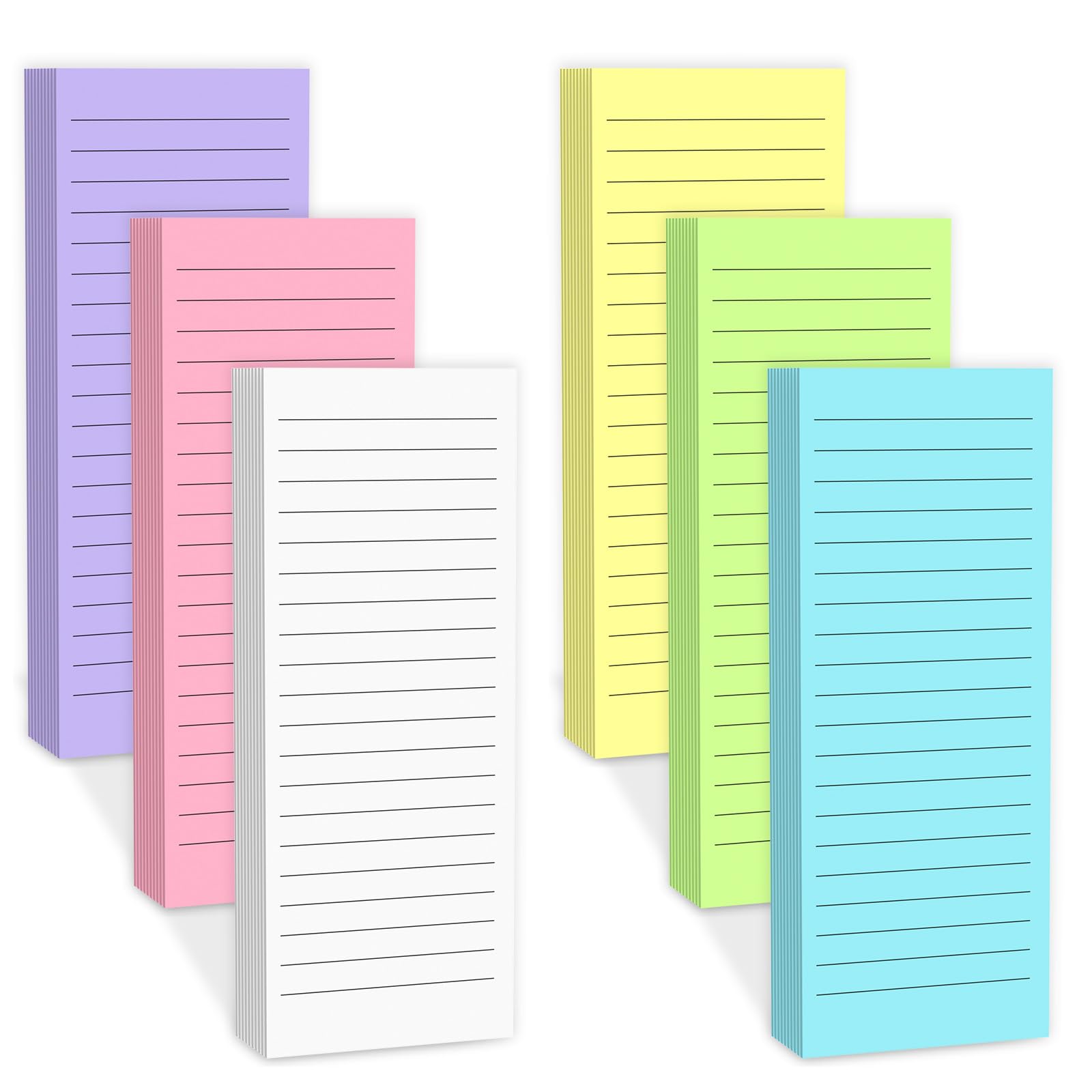 Magnetic Notepads Note Pads for Fridge with Full Magnet Back 180 Sheets Colored Lined Refrigerator Notepad 30 Sheets