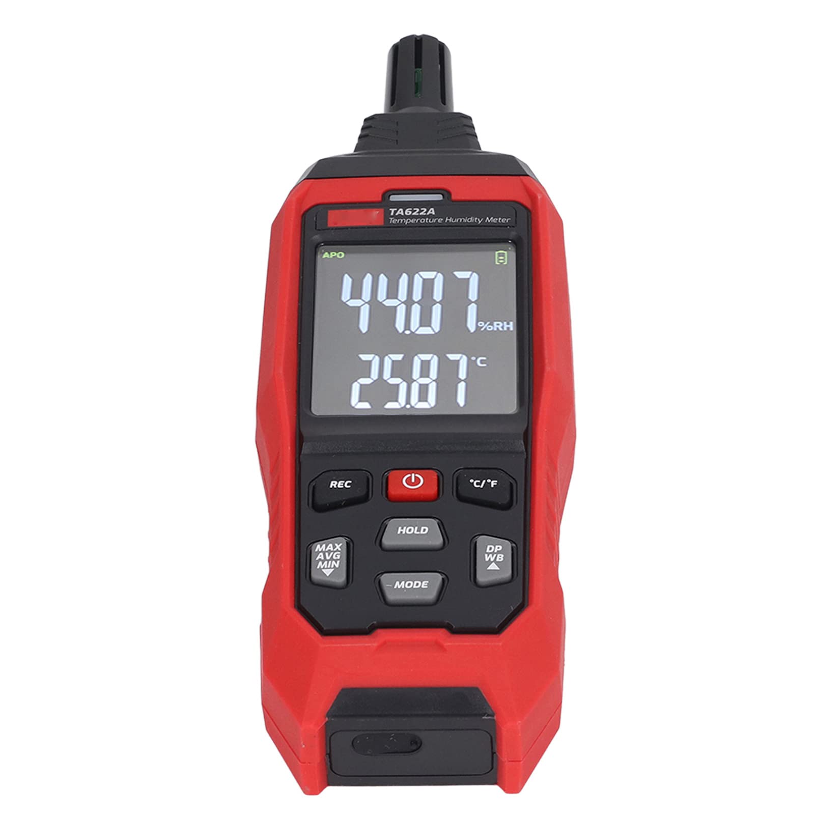 Tbest Misuratore Digitale di umidità e Temperatura, Igrometro con Misurazione del Punto di Rugiada e del Bulbo Umido Sensore SHTC3 Ad Alta Precisione Funzione di Allarme Personalizzata Display LCD