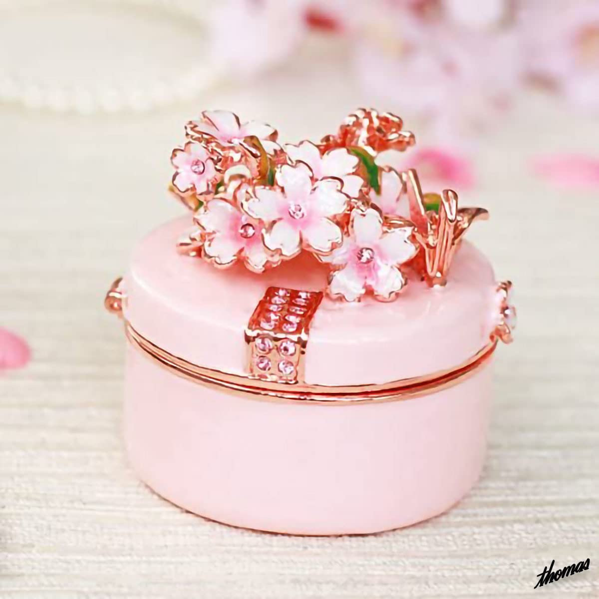 Cherry Blossom Jewelry Box Jewelry Box with Gift Box Crystal Glass