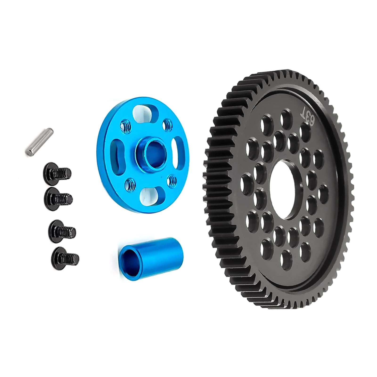 MOUDOAUER For Tamiya TT02 RC Car Metal 63T High Speed Gear Set Upgrade part