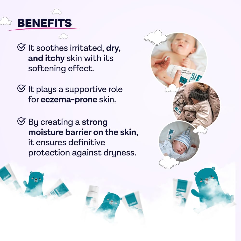 Clinikid Organic Soothing Baby Cream, With Natural Ingredients, Relief for Eczema-Related Itching and Redness, Safe and Easy to Use, 2.65 Oz (1)