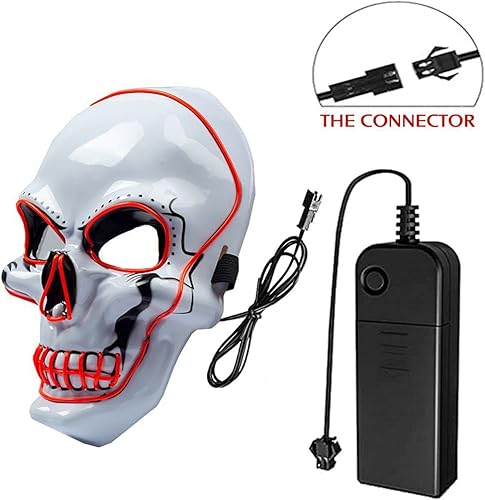 Miniatura 2 de LED Halloween Face Mask Skull Skeleton Light Up Full Face Mask